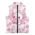 thumbnail image 4 of Binienty Cherry Blossom Axolotl Outwear Vest 3T Girls Warm Fuzzy Fluffy Fleece Jacket Big Kids Cute Thick Vest Comfy Trendy Toddler Winter Clothing​, 4 of 7