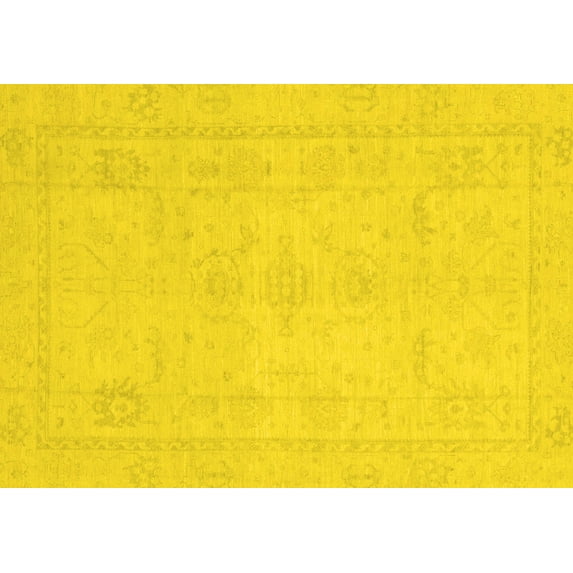 Ahgly Company Indoor Rectangle Abstract Yellow Modern Area Rugs, 5' x 8'