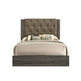 thumbnail image 2 of Eastern King Size Panel Bed Gray Oak Button Tufted Upholstered Headboard Contemporary Style Bedroom Furniture, 2 of 3