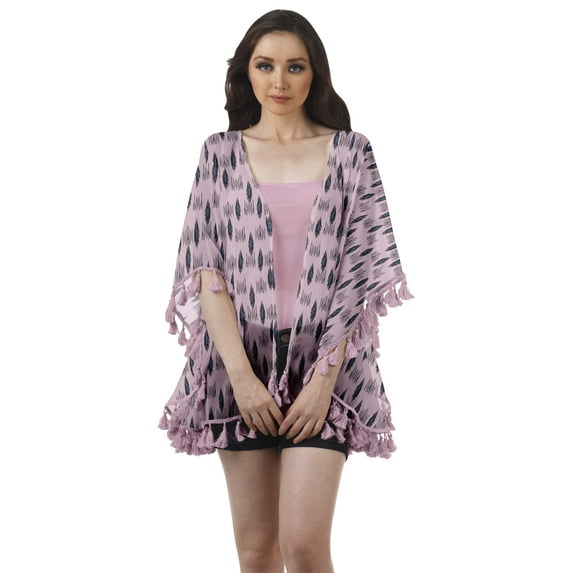 Moomaya Front Open Printed Shrug Beach Clothes For Kimono Cardigans For Women