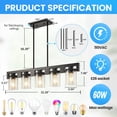 thumbnail image 3 of LovingAHome 5-Light Glass Pendant Light for Kitchen Island Adjustable Height for Kitchen Island Restaurant Bar, 3 of 7