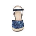 thumbnail image 5 of BLISSFUL STEP Women's Espadrille Platform Closed Toe Lace Wedge Heel Sandals Navy Blue 9, 5 of 6