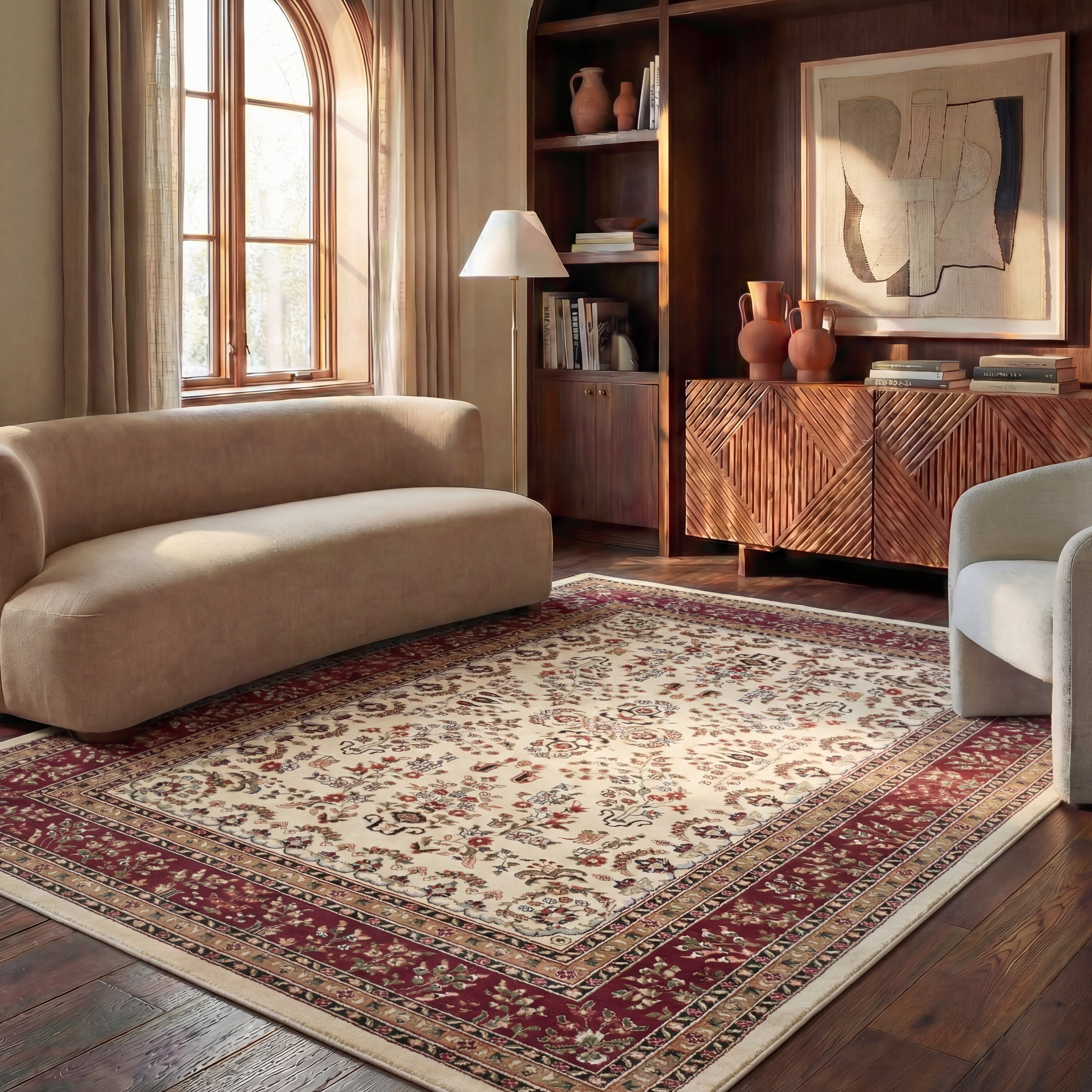 Safavieh Lyndhurst Isadora Floral Area Rug, Ivory/Red, 6' x 8'