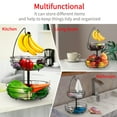 thumbnail image 6 of 2 Tier Fruit Basket Bowl with Banana Hanger for Kitchen Countertop, Detachable Fruit Vegetable Storage Holder Display for Kitchen, 6 of 6