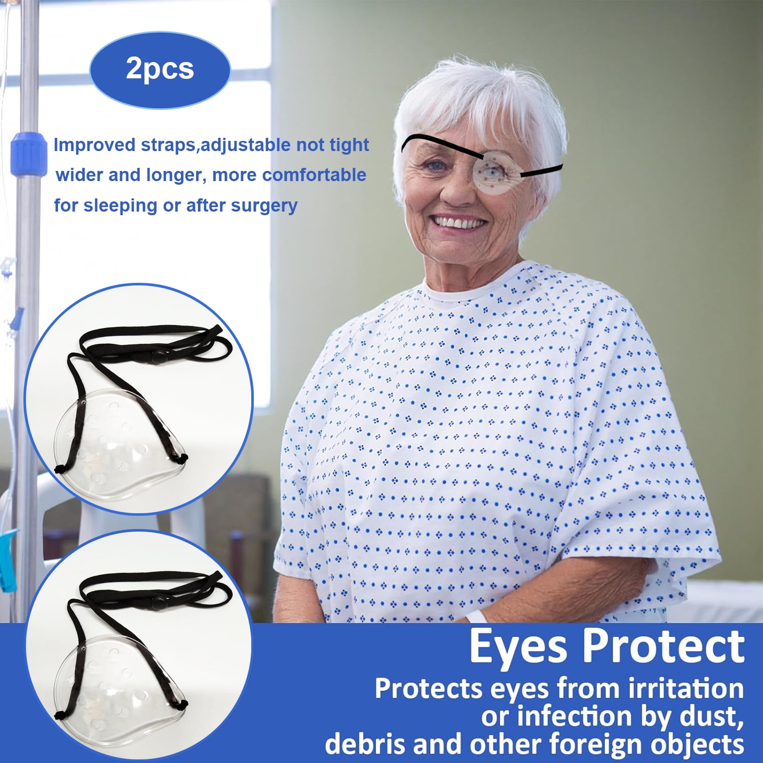 4 Pcs Protection Oculaire Après Chirurgie, Protection Oculaire En Plastique Avec Sangle R Glable Patchs Oculaires M Dicaux Transparents Respirante Pour Dormir Chirurgie D