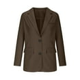 thumbnail image 5 of BiZtdJrK Womens Fall Slim Fit Business Blazers Casual Button Open Front Blazer Cardigan Outdoor Long Sleeve Lapel Suit Jackets Brown L, 5 of 9