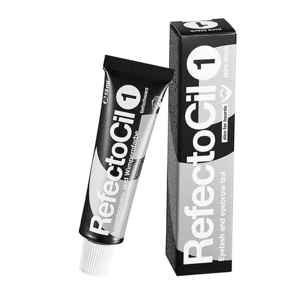 RefectoCil Professional Eyelash & Eyebrow Tint Color, Pure Black 0.5 Ounce
