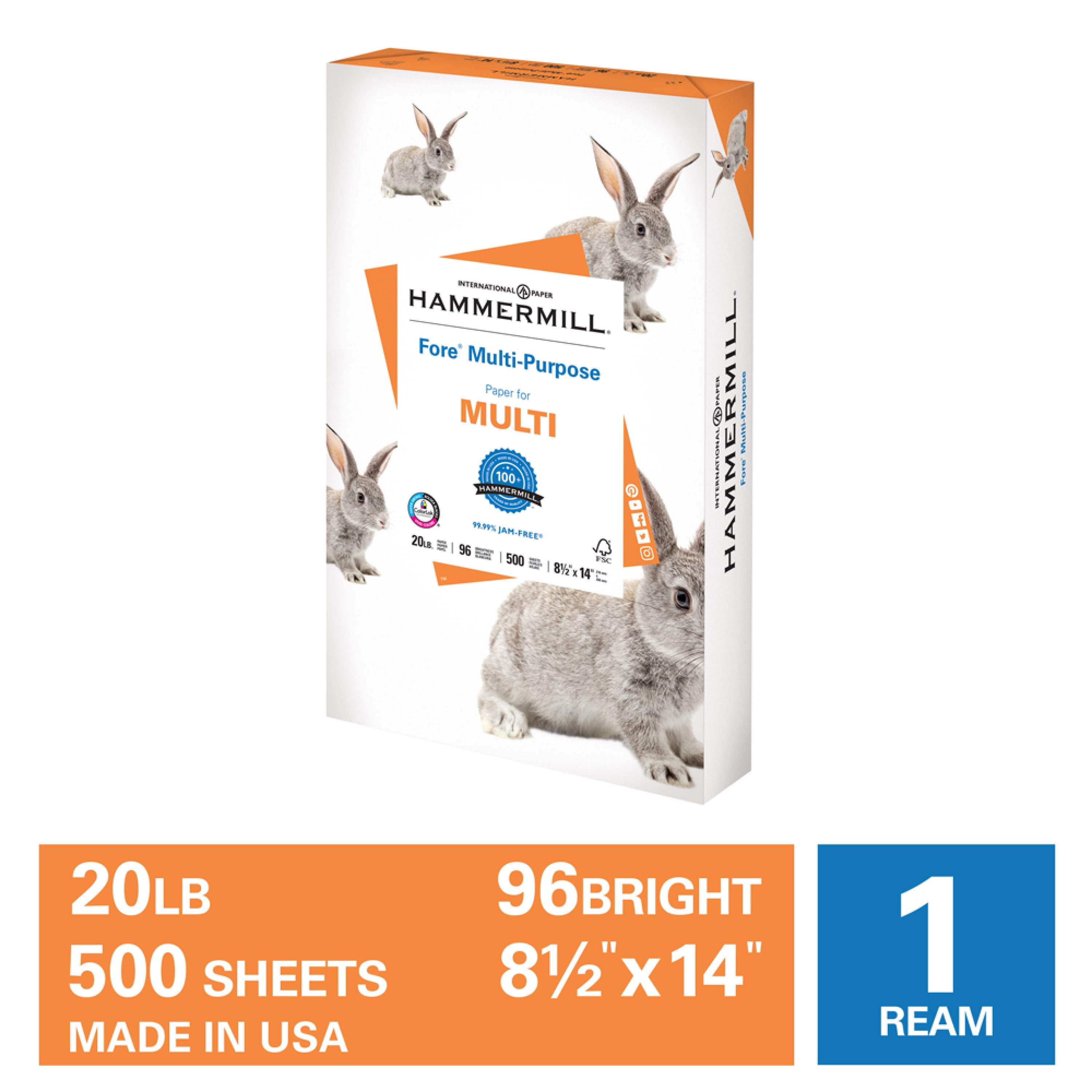Hammermill Printer Paper, 20lb Fore Multipurpose Copy Paper 8.5x14