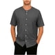 thumbnail image 1 of Mens Botón Camisa Color Sólido Cuello en V Manga Corta Sobredimensionado Transpirable Cardigan Superior, Largo Cardigan Hombres Desgaste Deportivo Casual, 1 of 8
