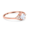 thumbnail image 2 of Rose Tone, Simulated Cubic Zirconia Size-6 Art Deco Engagement Ring 925 Sterling Silver, 2 of 7