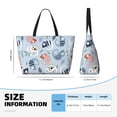thumbnail image 4 of Daiia Cute Chameleons On Blue Beach Travel Bag - Water-Resistant Beach Bag, Lightweight Tote with 7 Pockets for Women and Men - Gym,Pool,Camping,Reusable Grocery Bag, 4 of 7