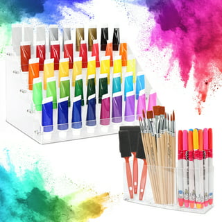 JANNO 6 Layers Acrylic Paint Bottles Organizer, Craft Paint Brush Holder,  Perfect Paint Storage Rack For Storing 2oz Paint Bottles, Oil Paint Tubes