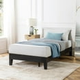 thumbnail image 3 of Mellow Naturalista Grand 12 Inch Solid Wood Platform Bed with Wooden Slats, Twin, Black, 3 of 11
