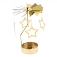 thumbnail image 1 of Abbracc Christmas Decor Rotating Candle Tea Light Holder Candlestick Gold Star, 1 of 9