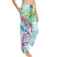 thumbnail image 2 of Sigee Dragonfly Floral Print Women's Soft Pajama Pants - Breathable and Comfortable Lounge Sleep Bottoms with Elastic Waistband and Pockets-X-Large, 2 of 9