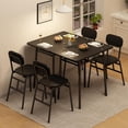 thumbnail image 1 of Mesa Comedor con 2 Sillas, Juego de Mesa de Comedor para 2 Personas con Estante Mesa de Cocina con Estructura Metálica, Comedor Pequeño para Departamento, y Desayunador, Negro, 1 of 13