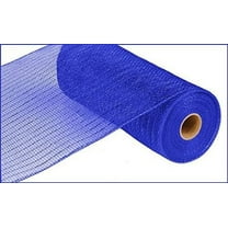 10 inch x 30 feet Deco Poly Mesh Ribbon - Royal Blue with Blue Foil