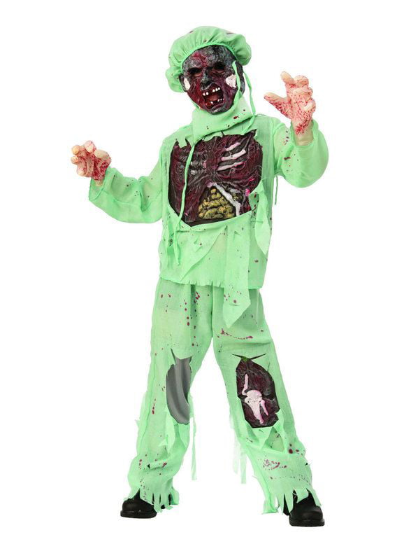 Adult Zombie Bloody Doctor Surgeon Crazy Scientist Halloween Fancy Dress Costume