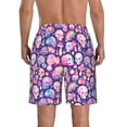 thumbnail image 3 of KLL cartoon rainbow Skull Men's Casual Summer Beach Shorts Hawaiian Shorts with Pockets-X-Large, 3 of 5