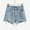 Light Blue, variant on YYUIJK Women Mid Rise Ripped Stretchy Jeans Shorts Frayed Hem Casual Denim Shorts