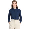 thumbnail image 1 of INSPIRE CHIC Women's Stand Collar Button Down Long Sleeve Shirts, 1 of 5