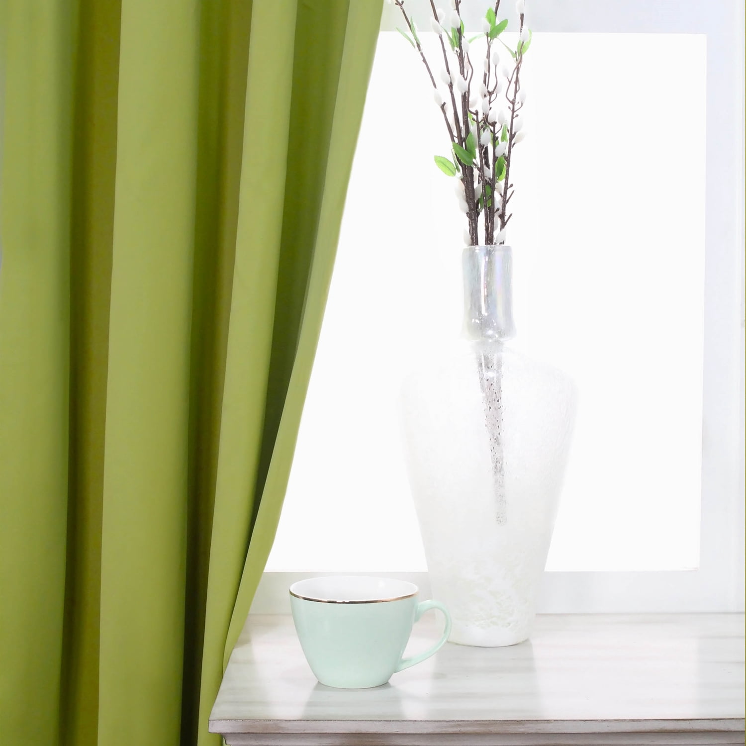 Superior Solid Blackout Curtain Set of 4, 52" x 84", Sage