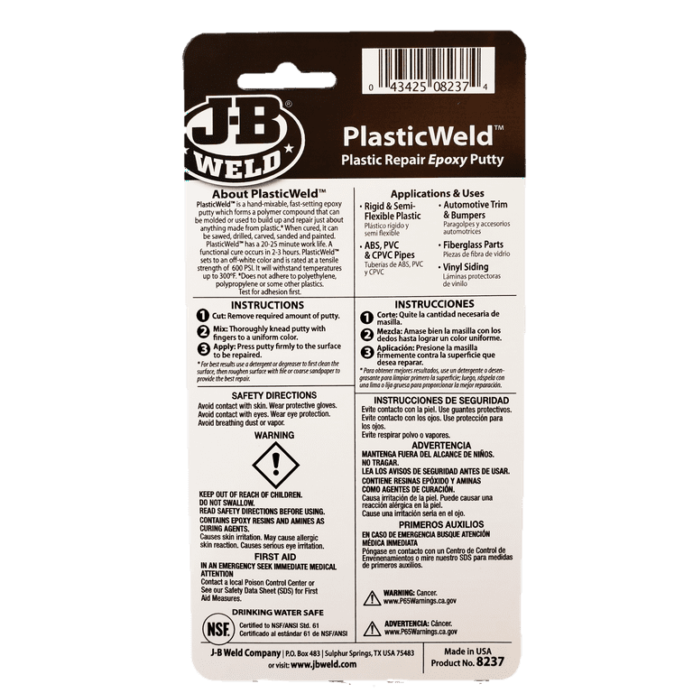 JB Weld PlasticWeld Super Strength Epoxy Oz Ace Hardware, 52 OFF
