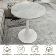 thumbnail image 5 of Dining Tables Marble-Top Round Side Table with Tapered Pedestal Base, Ideal for Living Room, Modern Minimalist Design,Modern Dining Tables, 5 of 8