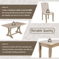 thumbnail image 4 of Farmhouse 6-Piece Dining Table Set for 6, 60" L Rectangular Trestle Table with 4 Upholstered Chairs & 1 Bench, Solid Wood Kitchen Dining Rooms Table Set for Kitchen, 4 of 11