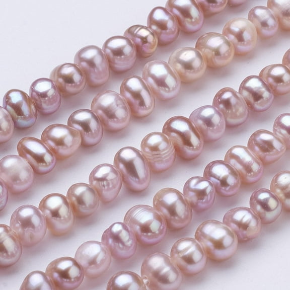 Natural Cultured Freshwater Pearl Beads Strands Potato Violet 2.5~4.5x4.5~6mm Hole: 0.7mm 87~90pcs/strand 1.36~1.38 inch(34.5~35cm)