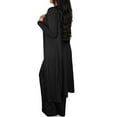 thumbnail image 3 of Gibobby Conjuntos de sudadera con bloques Conjunto de pantalones de pierna ancha de 3 piezas para mujer, cárdigan de chaqueta de manga larga informal con conj(Negro,M), 3 of 5