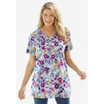 thumbnail image 4 of Woman Within Plus Size Perfect Printed Short-Sleeve V-Neck Tunic, 4 of 5