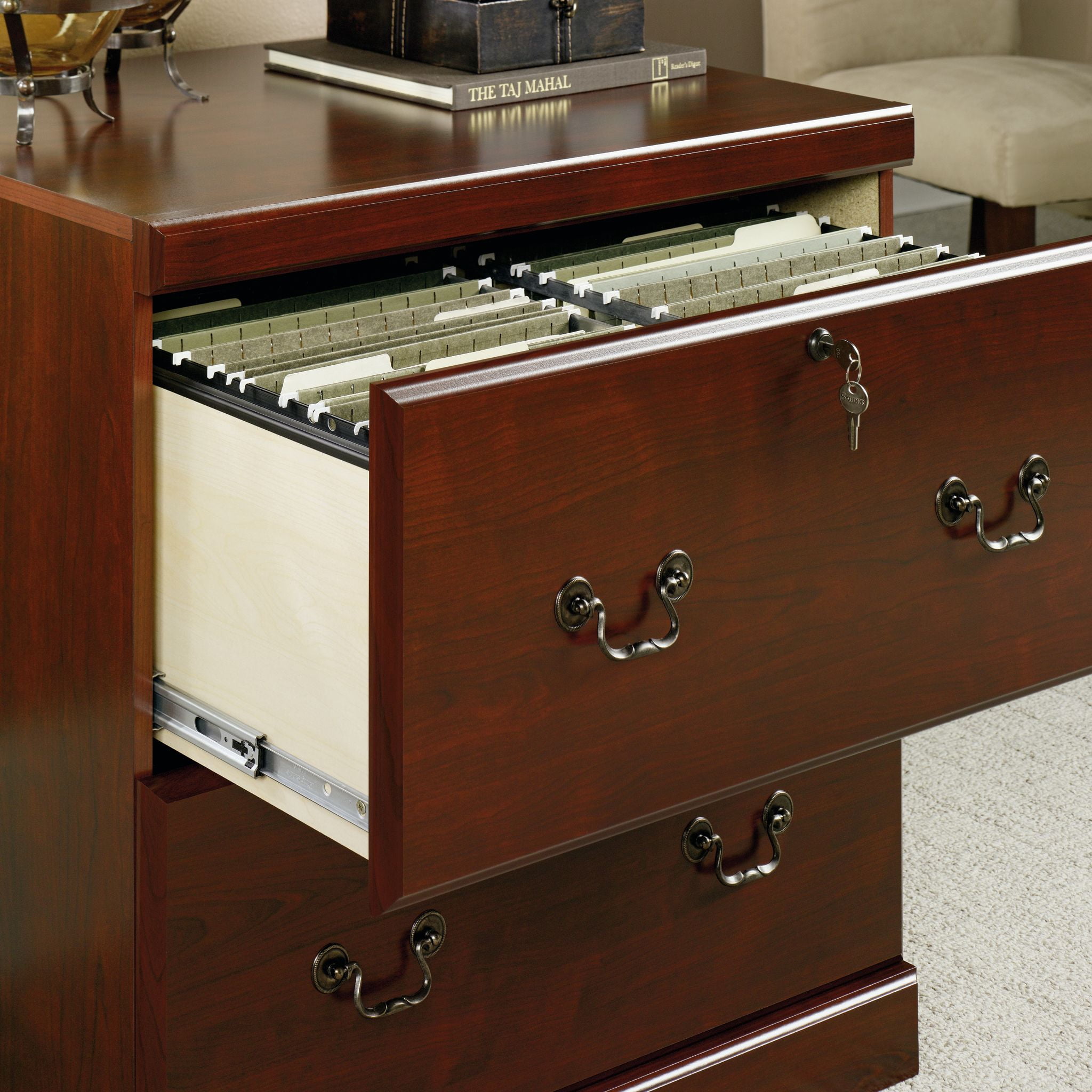 Sauder Heritage Hill 2 Drawer Lateral File Cabinet, Classic Cherry Finish