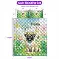 thumbnail image 5 of Pug Hello Spring Time Flower Floral Nature Quilt Bedding Set Dog Lover Gifts 1 Blanket Bed Cover 2 Pillowcases - 02031, 5 of 5