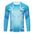 thumbnail image 2 of Men's Long Sleeve Rashguard Swim Shirt UPF 50+ Sun Protection Outdoor Sport Running T-Shirts Blue S, 2 of 8