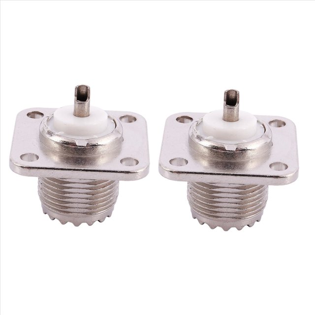 2X Conector RF Copa de Soldadura Montaje en Cubierta Montaje en Chasis SO239 Hembra UHF