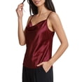 thumbnail image 2 of Deago Women's Silk Satin Camisole Cowl Neck Tank Tops Sleeveless Adjustable Spaghetti Strap Cami Summer Basic Shirt Blouse, 2 of 9