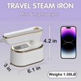 thumbnail image 2 of Travel Steamer Iron Portable Folding Handheld Garment Fabric Steamer For Traveling, 2 of 4