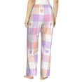 thumbnail image 3 of Junzan Heart Buffalo Plaid Women'S Pajama Pants Drawstring Comfy Sleep Bottoms With Pockets, 3 of 9
