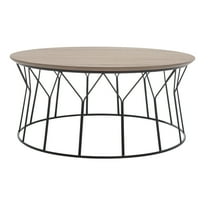 SAFAVIEH Deion Retro Mid-Century Wood Coffee Table, Light Grey