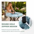thumbnail image 4 of Round Outdoor Tablecloth with Umbrella Hole and Zipper, Coastal Whale Tablecloth with Elastic Waterproof, Nautical Ocean Shells Seaweed Coral Patio Table Covers for 45" - 54" Picnic Pool Tables, 4 of 9