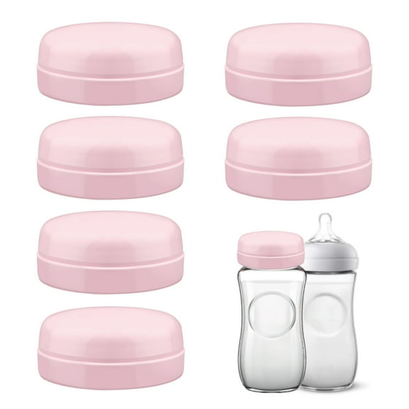 Maymom Travel Bottle Caps Compatible with Avent Bottle, 6pc (Pink)