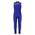 thumbnail image 1 of Kaerm Justaucorps de Gymnastique pour Filles Manches Longues Col Rond Brillant Strass Ballet Danse Combinaison Bleu Royal 14, 1 of 6