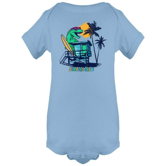 Surfer Dinosaur And Seashore Bodysuit Infant -Image by Shutterstock, 18 Months