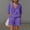 Purple, variant on Women's Two-Piece Summer Plain Sleeveless V-Neck Top, Loose High Waist Shorts, Elegant Leisure Set, Lightweight Loungewear, Short Suit Wine L