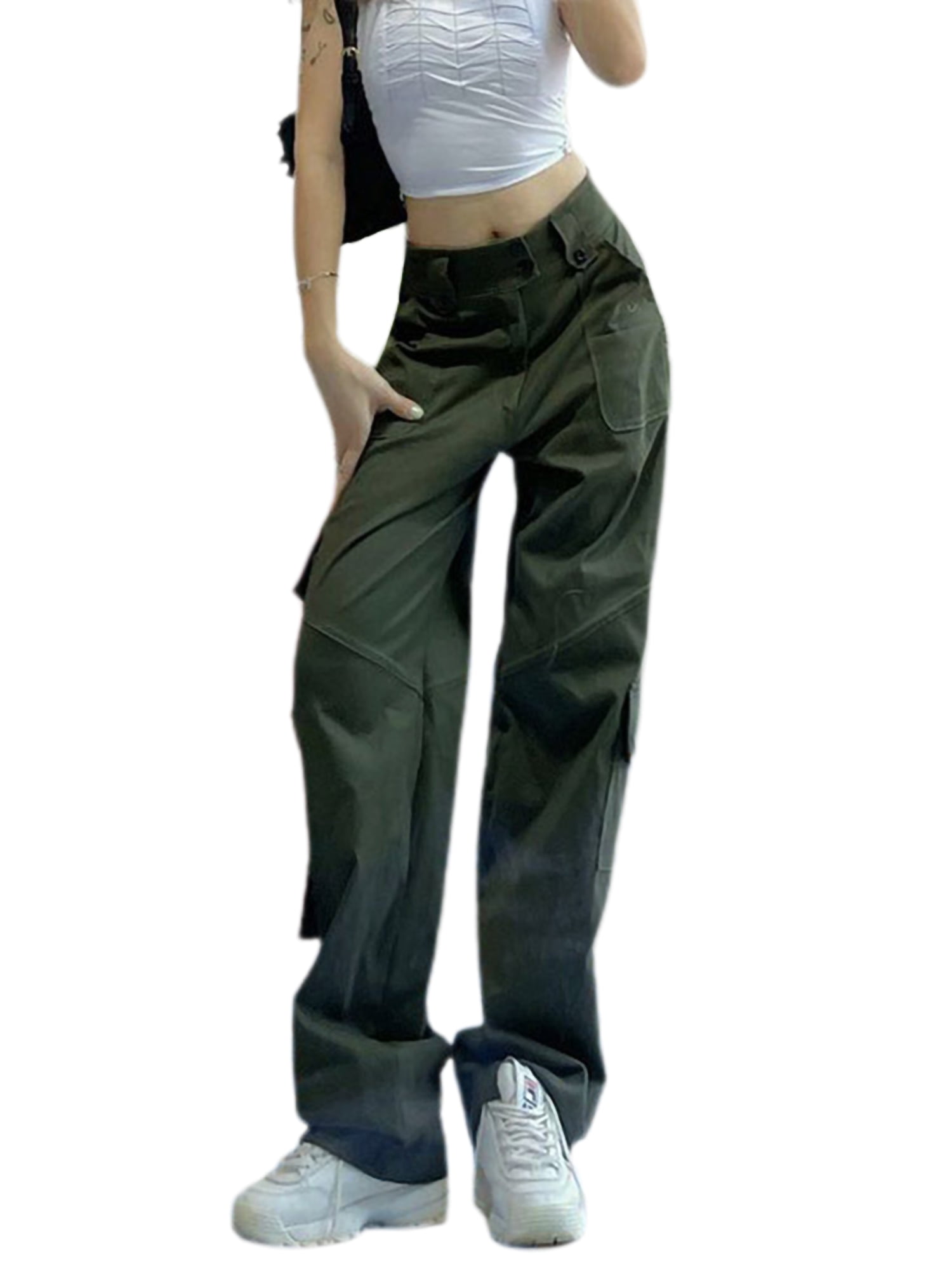 FOCUSNORM Women Y2k Aesthetic Cargo 