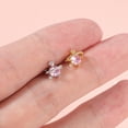 thumbnail image 4 of ZS 1 Pair Pink Crystal Stud Earrings White Zirconia Ear Helix Conch Cartilage Piercing, 4 of 6