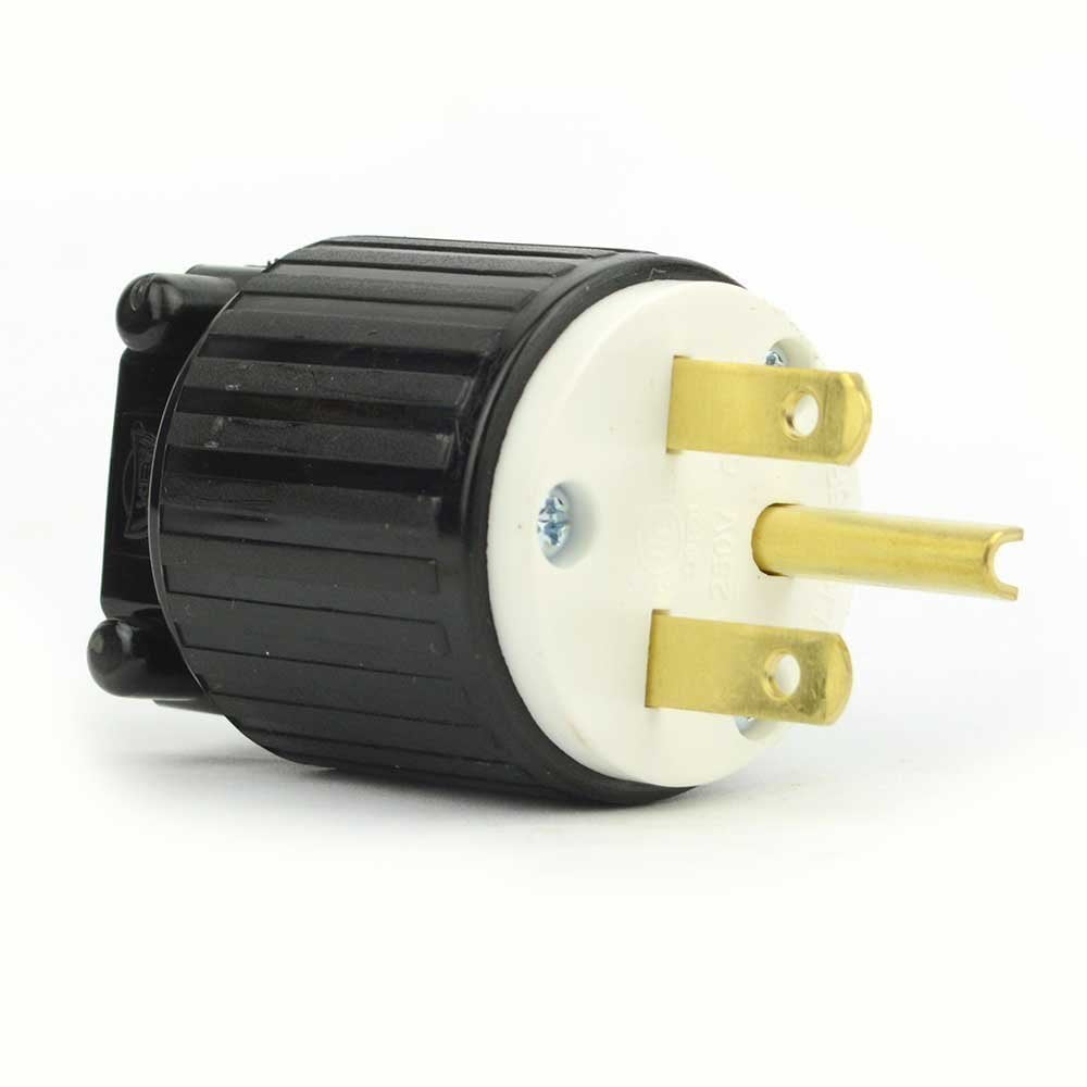 YGA020 Straight Electrical Plug 3 Wire, 15 Amps, 250V, NEMA 615P, Type