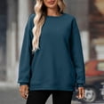 thumbnail image 2 of Oversized Sweatshirt for Women Trendy Fleece Crewneck Casual Long Sleeve Loose Solid Soft Fall Pullover with Pockets, 2 of 7