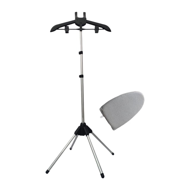 Vaporizador de ropa plegable con guante de planchado para guardarropa de viaje Negro